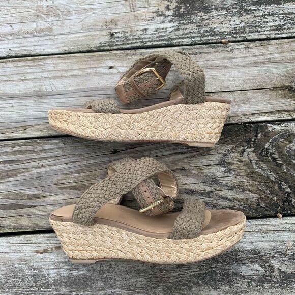Stuart Weitzman Tan Wedge Sandals - Picture 1 of 5
